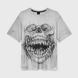 Женская футболка оверсайз Dentist skull