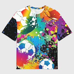 Женская футболка оверсайз Football Paints