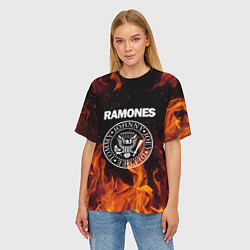 Футболка оверсайз женская Ramones, цвет: 3D-принт — фото 2