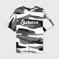 Женская футболка оверсайз Камуфляж Sabaton