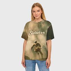 Футболка оверсайз женская Sabaton, цвет: 3D-принт — фото 2