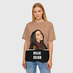 Футболка оверсайз женская Billie Eilish, цвет: 3D-принт — фото 2