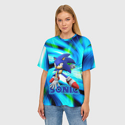 Футболка оверсайз женская Sonic, цвет: 3D-принт — фото 2
