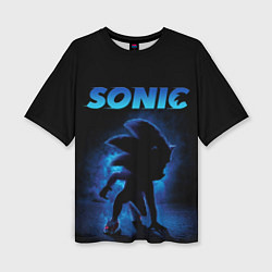 Женская футболка оверсайз Sonic in shadow