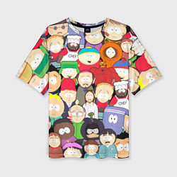 Футболка оверсайз женская South Park персонажи, цвет: 3D-принт
