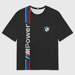 Футболка оверсайз женская BMW POWER CARBON, цвет: 3D-принт