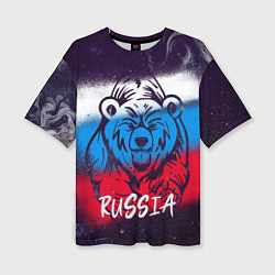 Женская футболка оверсайз Russia Bear