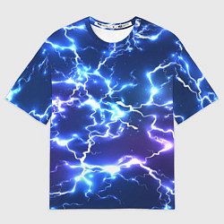 Футболка оверсайз женская СВЕТЯЩИЕСЯ МОЛНИИ, цвет: 3D-принт