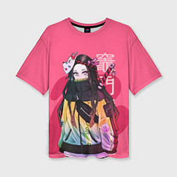 Футболка оверсайз женская Нэдзуко Камадо, цвет: 3D-принт