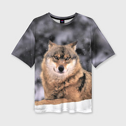 Женская футболка оверсайз Wolf Волк