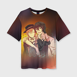 Футболка оверсайз женская Дазай и Чуя, цвет: 3D-принт