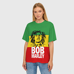 Футболка оверсайз женская Bob Marley, цвет: 3D-принт — фото 2