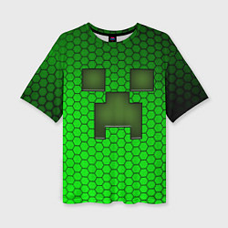 Женская футболка оверсайз Крипер из игры Minecraft