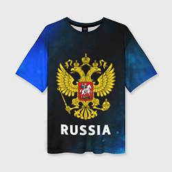 Женская футболка оверсайз RUSSIA РОССИЯ