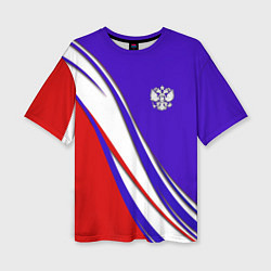 Женская футболка оверсайз RUSSIA РОССИЯ