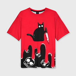 Женская футболка оверсайз WHAT CAT