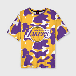 Футболка оверсайз женская LA LAKERS ЛЕЙКЕРС, цвет: 3D-принт