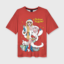 Футболка оверсайз женская С Новым годом!, цвет: 3D-принт