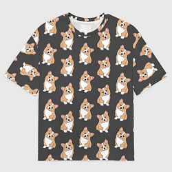 Футболка оверсайз женская Корги малыши, цвет: 3D-принт