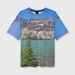 Женская футболка оверсайз Горное озеро