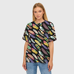 Футболка оверсайз женская Feathers, цвет: 3D-принт — фото 2