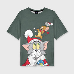 Женская футболка оверсайз Tom and Jerry
