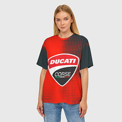 Футболка оверсайз женская Ducati Corse logo, цвет: 3D-принт — фото 2