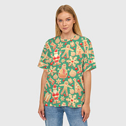 Футболка оверсайз женская Новый год 2021, цвет: 3D-принт — фото 2