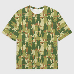 Футболка оверсайз женская Камуфляж из котов, цвет: 3D-принт
