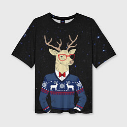Футболка оверсайз женская Hipster Deer, цвет: 3D-принт