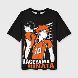 Женская футболка оверсайз Haikyuu Hinata Kageyama