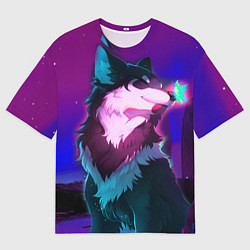 Футболка оверсайз женская Сказочный волк, цвет: 3D-принт