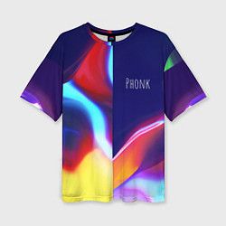 Женская футболка оверсайз Phonk Neon