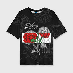 Футболка оверсайз женская Обещанный Неверленд Цветы Вида, цвет: 3D-принт