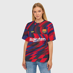 Футболка оверсайз женская FC Barcelona La Liga Pre-Match 202122, цвет: 3D-принт — фото 2