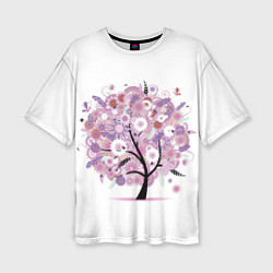 Женская футболка оверсайз Цветочное Дерево