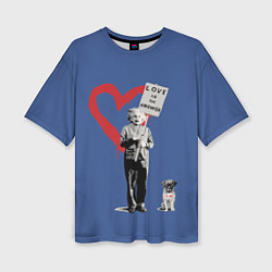 Женская футболка оверсайз Любовь это ответ Banksy