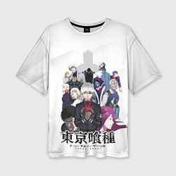 Женская футболка оверсайз Токийский гуль персонажи