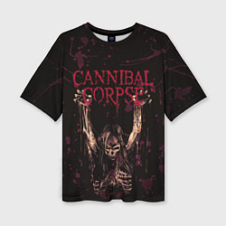 Женская футболка оверсайз Cannibal Corpse Skeleton