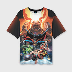 Женская футболка оверсайз Darkseid VS Justice League