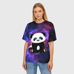 Футболка оверсайз женская Space Panda, цвет: 3D-принт — фото 2