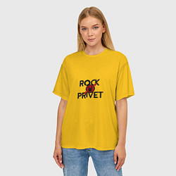 Футболка оверсайз женская Rock privet, цвет: 3D-принт — фото 2
