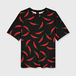 Женская футболка оверсайз Chili peppers