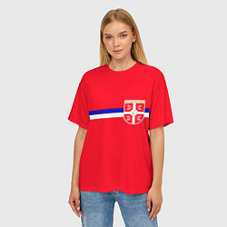 Футболка оверсайз женская Сборная Сербии, цвет: 3D-принт — фото 2