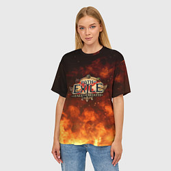 Футболка оверсайз женская Path of Exile Logo Путь изгнанника Лого Z, цвет: 3D-принт — фото 2