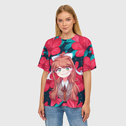 Футболка оверсайз женская Моника в цветах, цвет: 3D-принт — фото 2