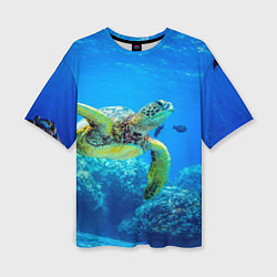 Женская футболка оверсайз Морская черепаха