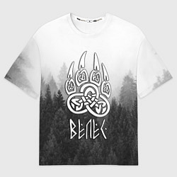 Футболка оверсайз женская ВЕЛЕС туманный лес, цвет: 3D-принт