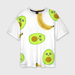 Женская футболка оверсайз Банан и Авокадо