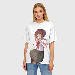 Футболка оверсайз женская Очако Урарака хитрит замышляет по крупному - Моя г, цвет: 3D-принт — фото 2